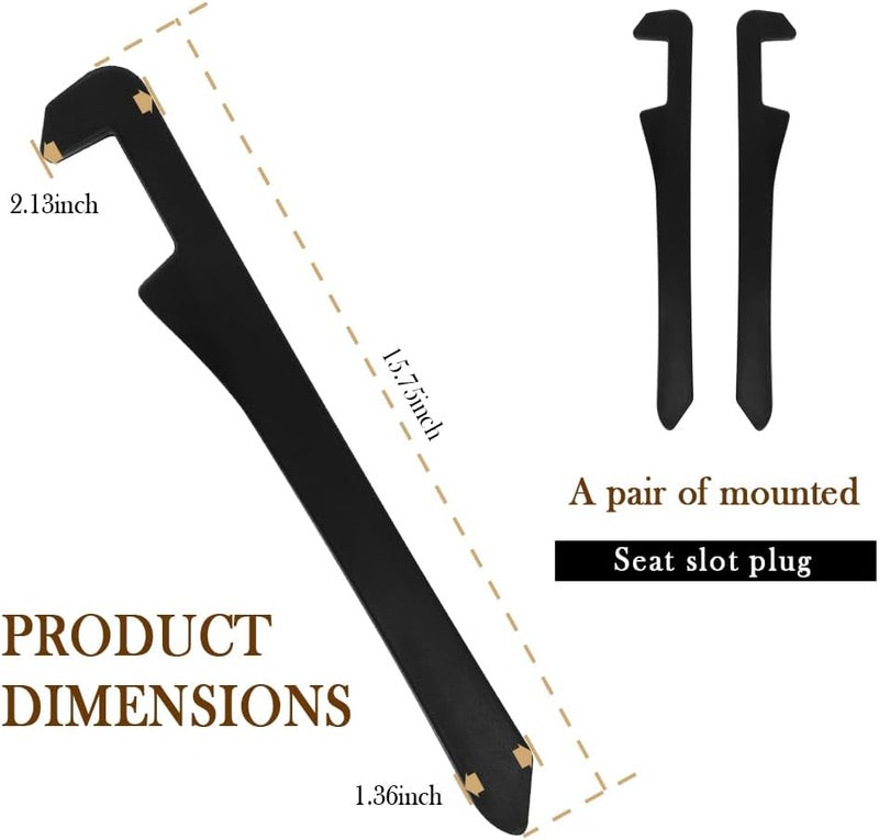 Junecarp 2PCS Car Seat Gap Filler - Elastic Car Seat Gap Filler Organizer Universal for Car Truck Suv Between Seat and Console - Prevent Items from Droping - Add Style to Your Car Accessories (Black/2pcs) - Image 2